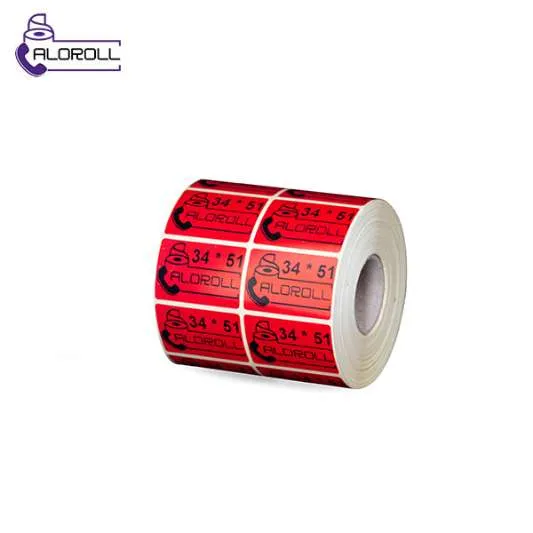 لیبل کاغذی ۲ ردیف قرمز ۵۱*۳۴