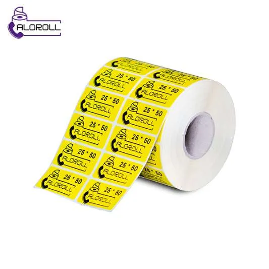 لیبل کاغذی زرد ۲ ردیف ۵۰*۲۵