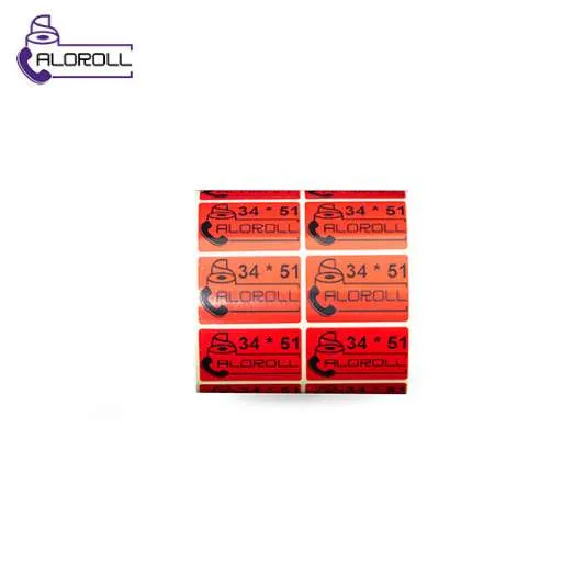 لیبل کاغذی ۲ ردیف قرمز ۵۱*۳۴