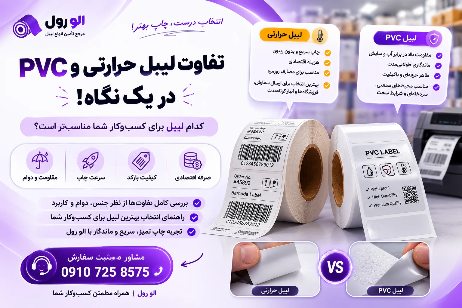تفاوت لیبل حرارتی و PVC در یک نگاه
