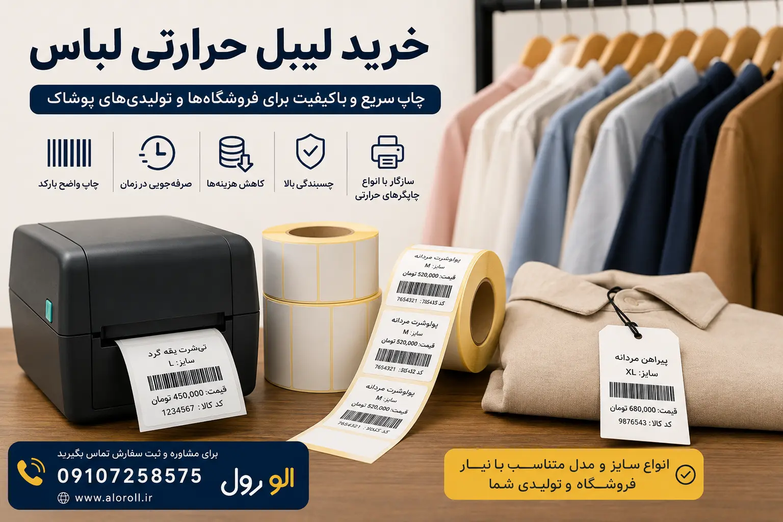خرید لیبل حرارتی لباس
